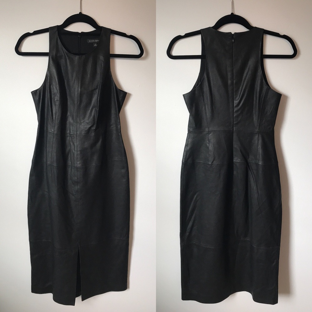 NEW Banana Republic | Genuine Leather Midi Dress